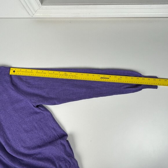 Peter Millar Sweater Men M Extra Fine Italian Merino Wool V-Neck Purple Pullover - Picture 9 of 12